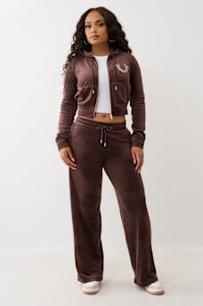 CRYSTAL HORSESHOE VELOUR SWEATPANT, image 3