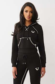 ROPE STITCH SHRUNKEN HOODIE, image 1