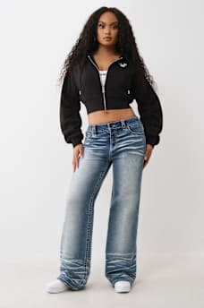 BUDDHA RUCHED SLEEVE ZIP HOODIE, image 3