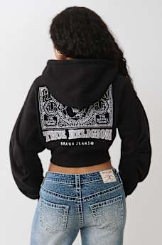 BUDDHA RUCHED SLEEVE ZIP HOODIE, image 5