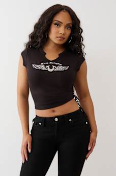 CRYSTAL V NOTCH SIDE RUCH TOP, image 2