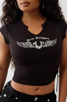 CRYSTAL V NOTCH SIDE RUCH TOP, image 1