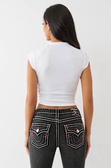 CRYSTAL V NOTCH SIDE RUCH TOP, image 5