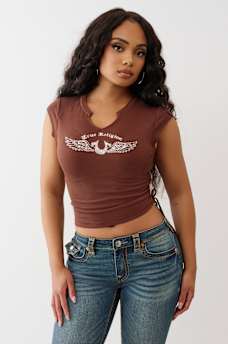 CRYSTAL V NOTCH SIDE RUCH TOP, image 2