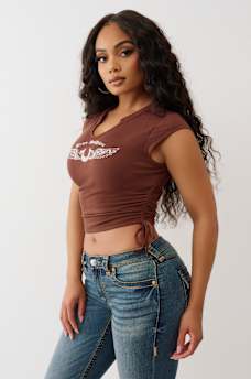 CRYSTAL V NOTCH SIDE RUCH TOP, image 4