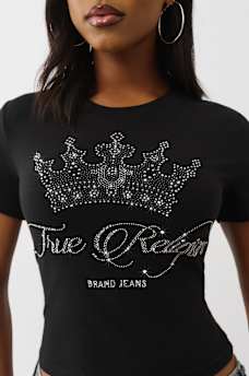 CRYSTAL CROWN LOGO BABY TEE, image 1