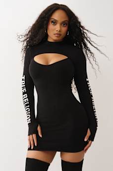 TRUE RELIGION KEYHOLE SWEATER DRESS, image 1