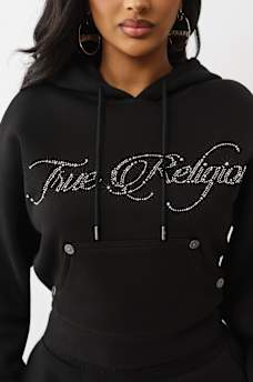 CRYSTAL CROWN RELAXED CROPPED HOODIE , image 1