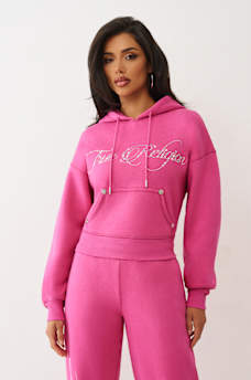 CRYSTAL CROWN RELAXED CROPPED HOODIE , image 2