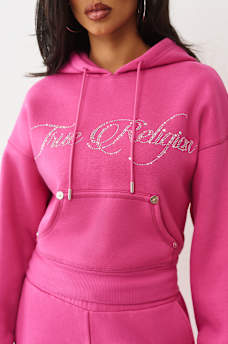 CRYSTAL CROWN RELAXED CROPPED HOODIE , image 4