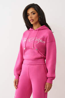 CRYSTAL CROWN RELAXED CROPPED HOODIE , image 5