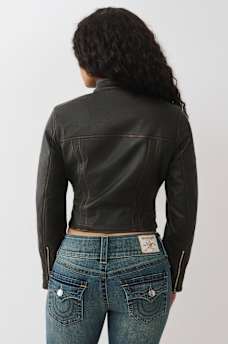 CHAQUETA DE MOTOCICLISTA CON CIERRE Y LOGOTIPO, image 8