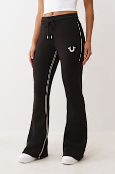 ROPE STITCH MID RISE BOOTCUT SWEATPANT, image 1