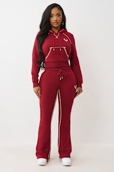 ROPE STITCH MID RISE BOOTCUT SWEATPANT, image 2