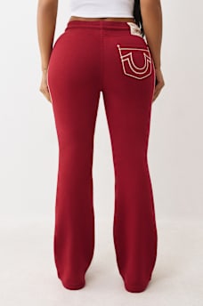 ROPE STITCH MID RISE BOOTCUT SWEATPANT, image 4