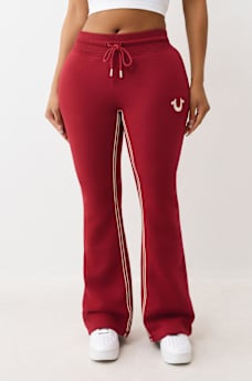 ROPE STITCH MID RISE BOOTCUT SWEATPANT, image 1