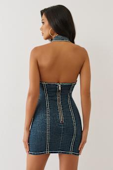 DENIM HALTER SUPER T DRESS, image 7