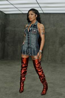 DENIM HALTER SUPER T DRESS, image 1