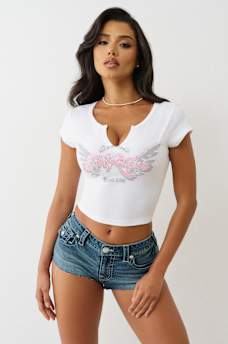 CRYSTAL WING V NOTCH TEE, image 3