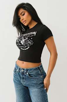 CRYSTAL GROOVY BUDDHA BABY TEE, image 4