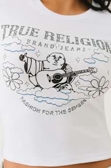 CRYSTAL GROOVY BUDDHA BABY TEE, image 1