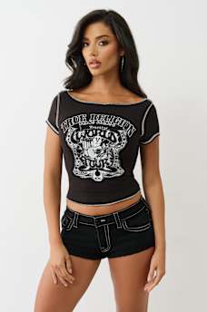 BOAT NECK VINTAGE BUDDHA TEE, image 2