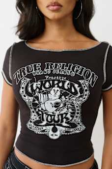 BOAT NECK VINTAGE BUDDHA TEE, image 1