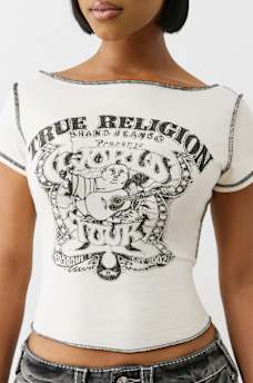 BOAT NECK VINTAGE BUDDHA TEE, image 2