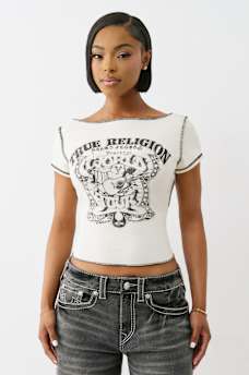 BOAT NECK VINTAGE BUDDHA TEE, image 3