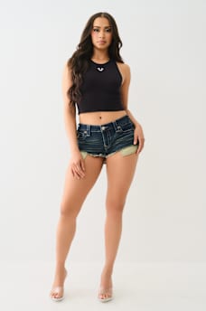 JOEY LOW RISE FRAYED HOT SHORT, image 2