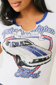 TRUE RELIGION X FORD CRYSTAL MUSTANG BABY TEE, image 2