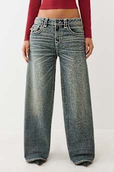 JESSIE MID RISE SUPER T FLAP SUPER BAGGY JEAN , image 2