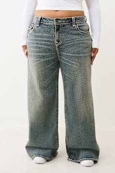 PLUS JESSIE MID RISE SUPER T SUPER BAGGY JEAN, image 2