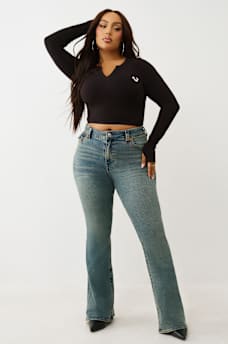 PLUS BECCA MID RISE FLAP BOOTCUT JEAN, image 3