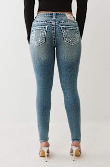 JENNIE MID RISE CRYSTAL BIG T CURVY SKINNY JEAN, image 5