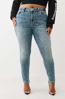 PLUS JENNIE MID RISE CRYSTAL BIG T CURVY SKINNY JEAN, image 2