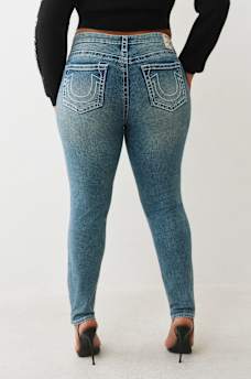 PLUS JENNIE MID RISE CRYSTAL BIG T CURVY SKINNY JEAN, image 4