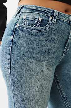 PLUS JENNIE MID RISE CRYSTAL BIG T CURVY SKINNY JEAN, image 5