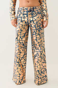 BOBBI CRACKED FOIL BAGGY JEAN, image 1