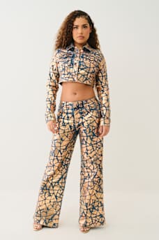 CROPPED CRACKED FOIL DENIM JACKET, image 2