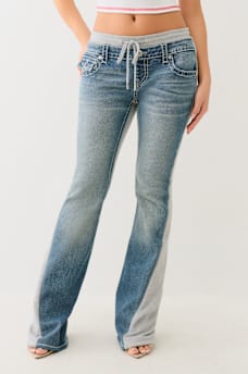JOEY FLEECE MID RISE BIG T FLARE PANT, image 3