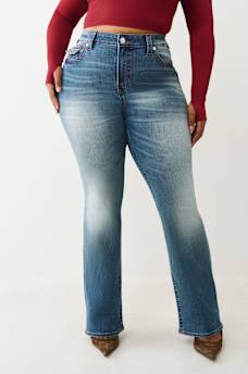 PLUS BILLIE MID RISE FLAP STRAIGHT JEAN