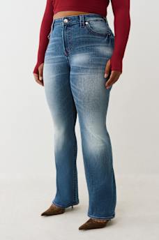 PLUS BILLIE MID RISE FLAP STRAIGHT JEAN