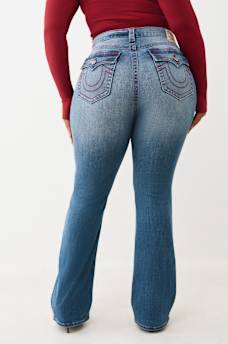 PLUS BILLIE MID RISE FLAP STRAIGHT JEAN