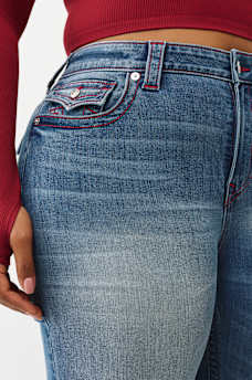 PLUS BILLIE MID RISE FLAP STRAIGHT JEAN