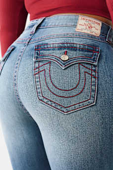PLUS BILLIE MID RISE FLAP STRAIGHT JEAN
