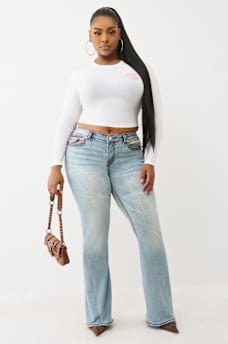 PLUS JOEY MID RISE SUPER T FLARE JEAN, image 3