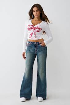 KATRINA HIGH RISE BIG T FLARE JEAN, image 3