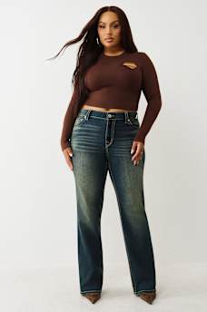 PLUS BILLIE MID RISE BIG T STRAIGHT JEAN, image 3