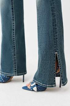 BECCA MID RISE SIDE SLIT HEM BOOTCUT JEAN, image 6